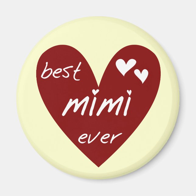 Íman Camiseta Mimi e os presentes do coração vermelho o (Frente)