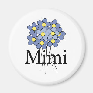 Íman Camiseta Mimi Flor Azul Bonita