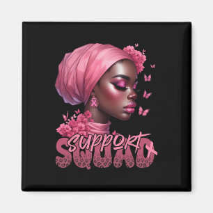 Íman Camiseta Mulher Negra Câncer Apoio Esquadra Mulher