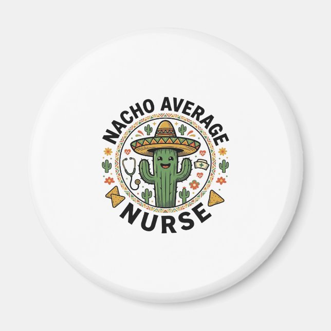 Íman Camiseta Nacho Average Nurse Cactus Fiesta Design_ (Frente)