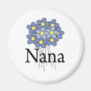 Íman Camiseta Nana Flor Azul Bonita