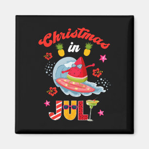 Íman Camiseta Natal Em Julho Fun Santa Verão Praia