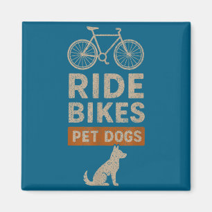 Íman Camiseta Passeio Bicicletas Amantes de Cães