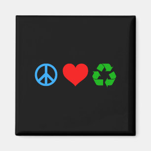 Íman Camiseta Peace Love Recycle