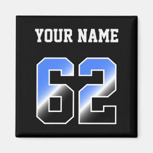 Íman Camiseta Personalizada Azul Número 62