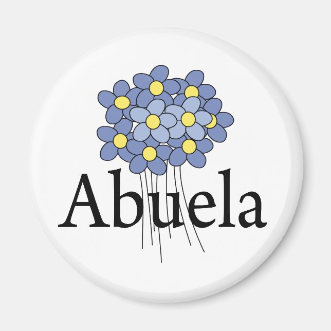 Íman Camiseta Pretty Blue Flower Abuela (Frente)