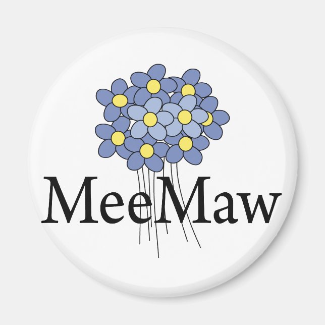 Íman Camiseta Pretty Blue Flower MeeMaw (Frente)