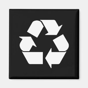 Íman Camiseta Recicle Branco no Verde 