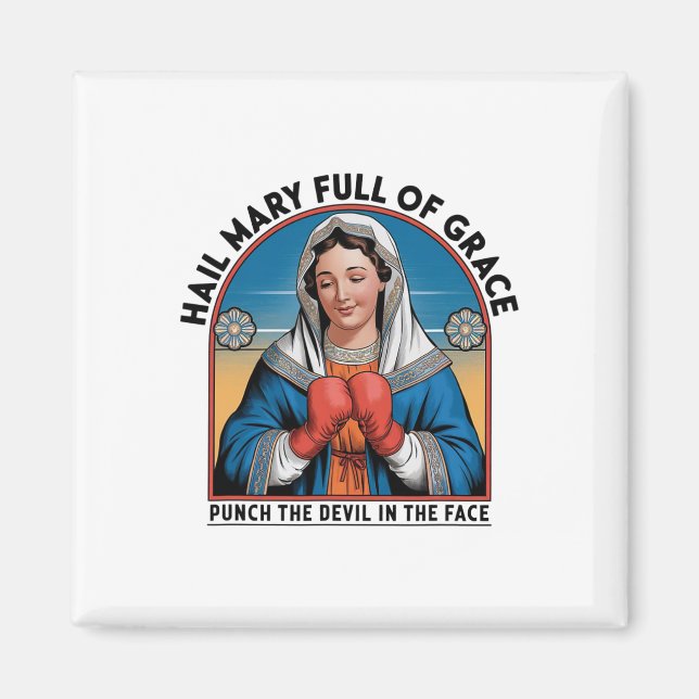 Íman Camiseta Religiosa de Boxe de Maria Piada Cristã S (Frente)
