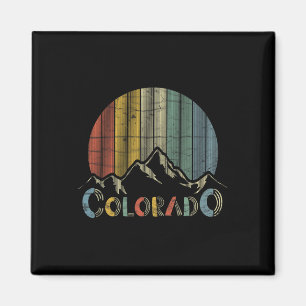 Íman Camiseta Retro das Montanhas Rochosas do Colorado