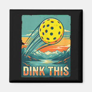 Íman Camiseta retrô de pickleball dink isso jogador eng
