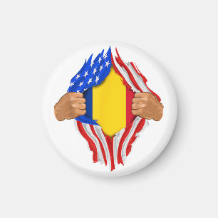Íman Camiseta Sangue Romeno Dentro de Mim Bandeira da R