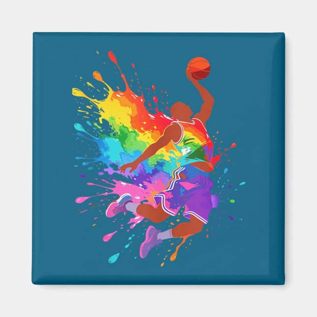 Íman Camiseta sem Mangas de Basquete para Meninos (Frente)