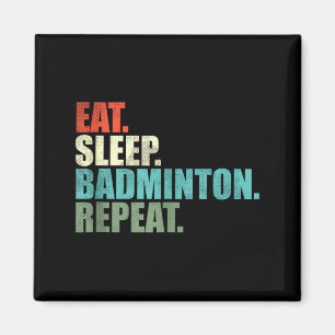 Íman Camiseta sem mangas de jogador de badminton retrô 