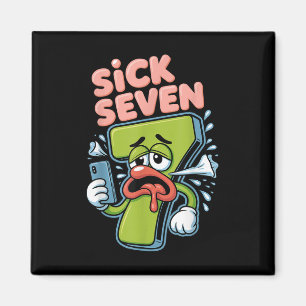 Íman Camiseta Sick Seven Meme Six Seven Jogo de Palavra