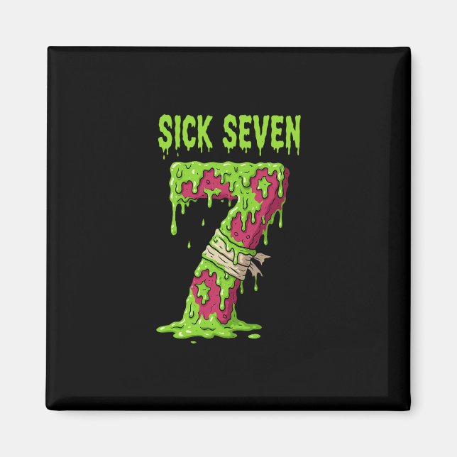 Íman Camiseta Sick Seven Meme Six Seven Piada de Palavr (Frente)