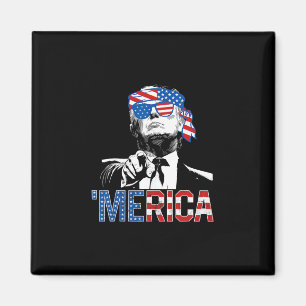 Íman Camiseta Trump engraçado 4 de julho Merica Bandeir