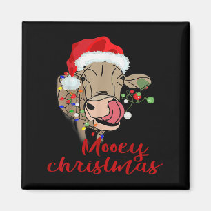 Íman Camiseta Vaca Natal Mooey Presente Fazendeiro Xmas