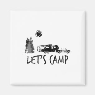 Íman Camiseta Vamos Acampar Acampamento Trailer Rv Féri