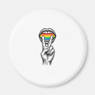 Íman Camiseta Vetor Orgulho Mão Paz Arco-Íris Vintage_1