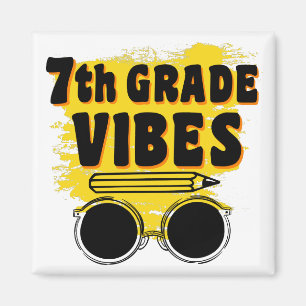 Íman Camiseta Vibes de Volta à Escola 7º Ano Primeiro D