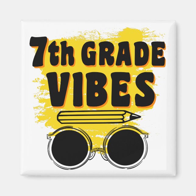 Íman Camiseta Vibes de Volta à Escola 7º Ano Primeiro D (Frente)