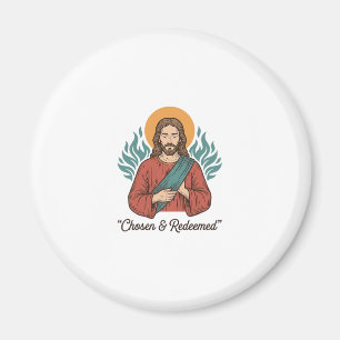 Íman Camiseta Vintage Cristã Jesus Escolhido e Resgatad