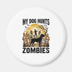 Íman Camiseta Vintage de Caça a Zumbi Halloween_1