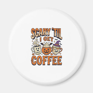 Íman Camiseta Vintage de Café no Halloween Assustador A