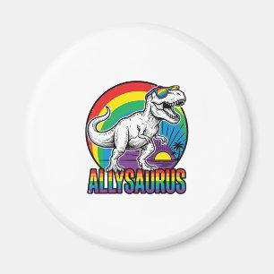 Íman Camiseta Vintage de Dinossauro Arco-íris Allysauru