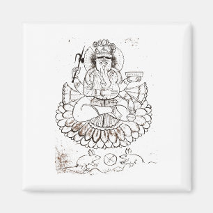 Íman Camiseta Vintage Lord Ganesha Hindu Hinduismo Ioga