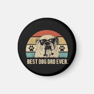 Íman Camiseta Vintage Melhor Pai de Bulldog Inglês de T