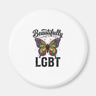 Íman Camiseta Vintage Orgulho Borboleta LGBT Lindamente