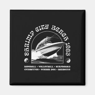 Íman Camiseta Vintage Shrimp City Beach 1993 Música Roc