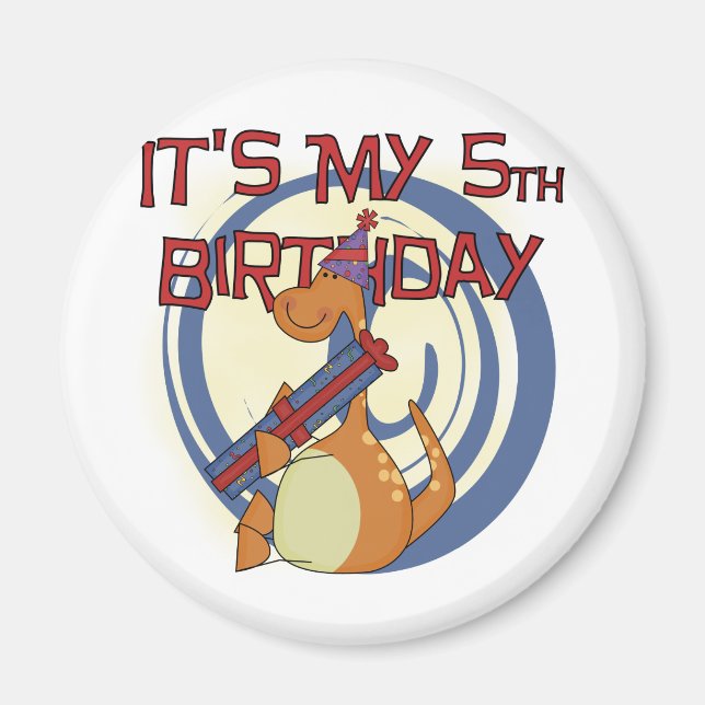 Íman Camisetas de aniversário e presentes do Dinossauro (Frente)