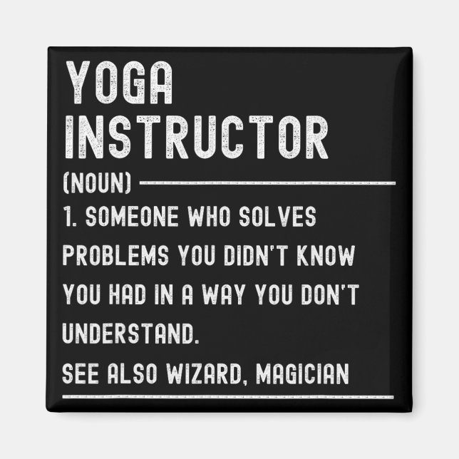 Íman Camisetas de Definição de Instrutor de Yoga Título (Frente)