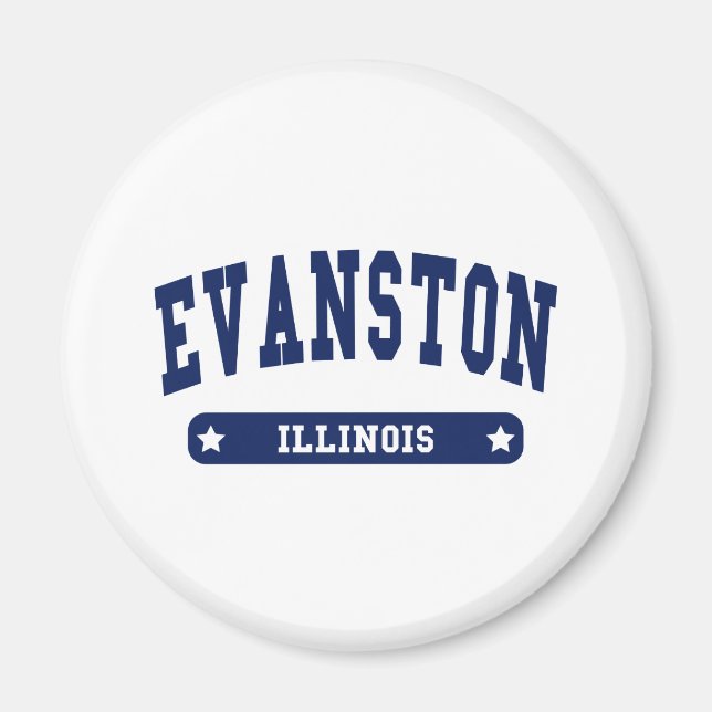 Íman Camisetas de Estilo da Faculdade de Evanston Illin (Frente)
