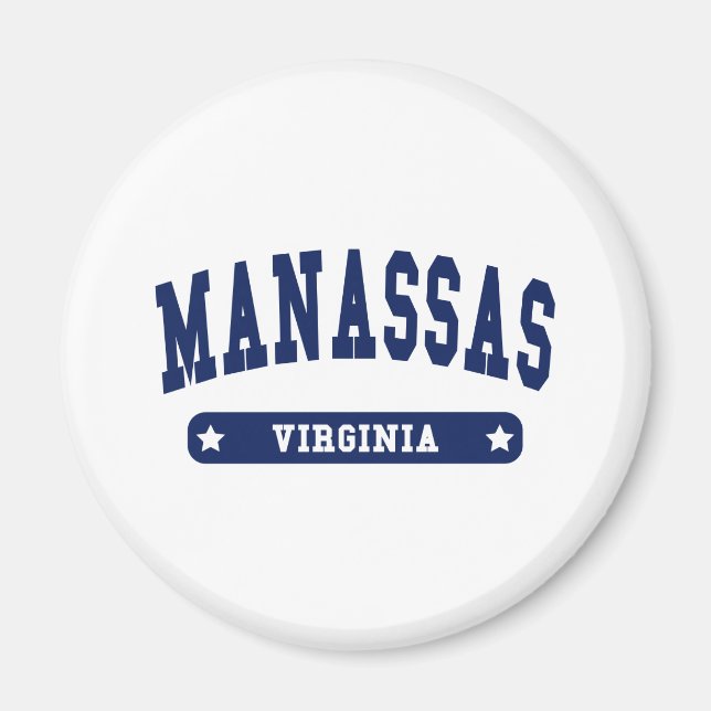 Íman Camisetas de Estilo da Faculdade de Manassas Virgi (Frente)