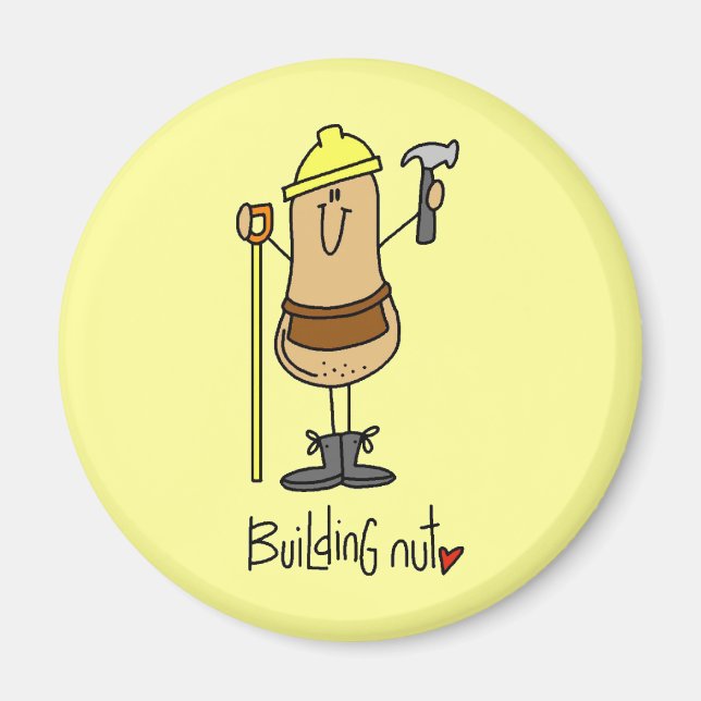 Íman Camisetas e Presentes Building Nut (Frente)