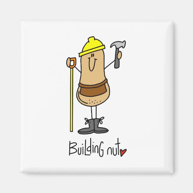 Íman Camisetas e Presentes Building Nut (Frente)