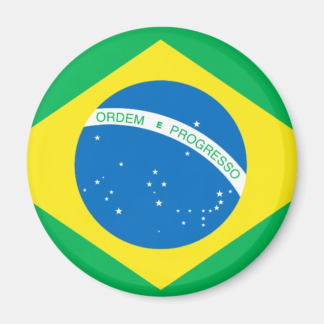 Íman Camisetas e presentes com bandeira brasileira (Frente)