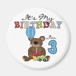 Íman Camisetas e presentes de aniversário de 3 anos de