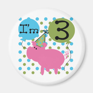 Íman Camisetas e presentes de aniversário de 3 anos de 