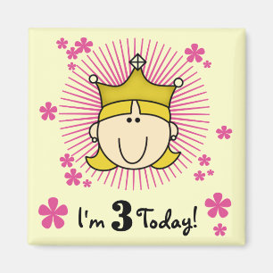 Íman Camisetas e presentes de aniversário de 3 anos pri