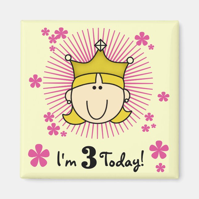 Íman Camisetas e presentes de aniversário de 3 anos pri (Frente)