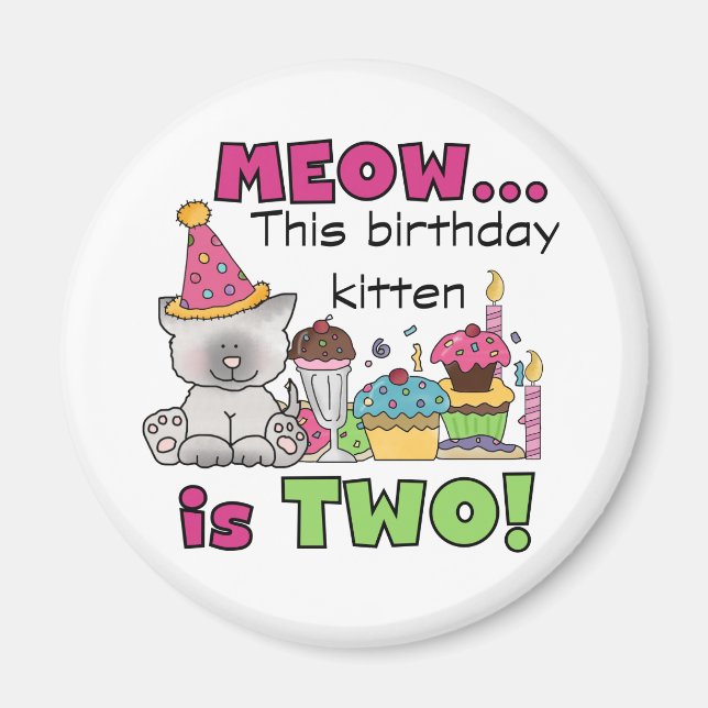 Íman Camisetas e presentes de aniversário de Kitten seg (Frente)