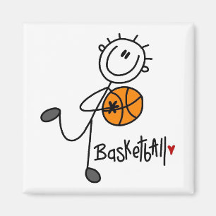 Íman Camisetas e Presentes de Basquete de Boneco Palito
