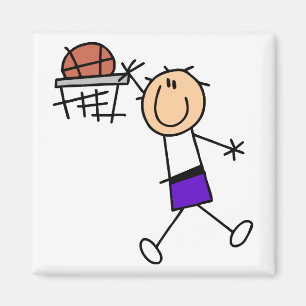 Íman Camisetas e Presentes de Basquete Roxo de Enterrad