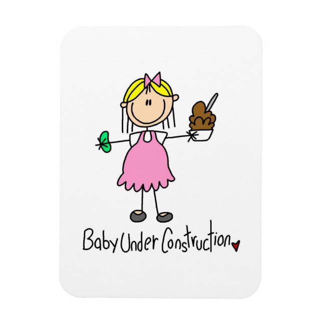 Íman Camisetas e Presentes de Bebê em Construção (Vertical)