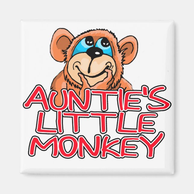 Íman Camisetas e presentes de macaquinho da tia (Frente)